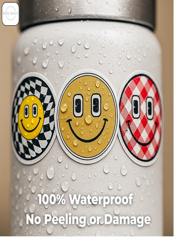SOLMAY Smiley Face Decal Pack - 50Pcs Waterproof Vinyl Aesthetic Stickers for Laptop, Water Bottle, Phone, Scrapbook, Journaling, DIY Crafts | Happy Emoji Design Set - Image 5